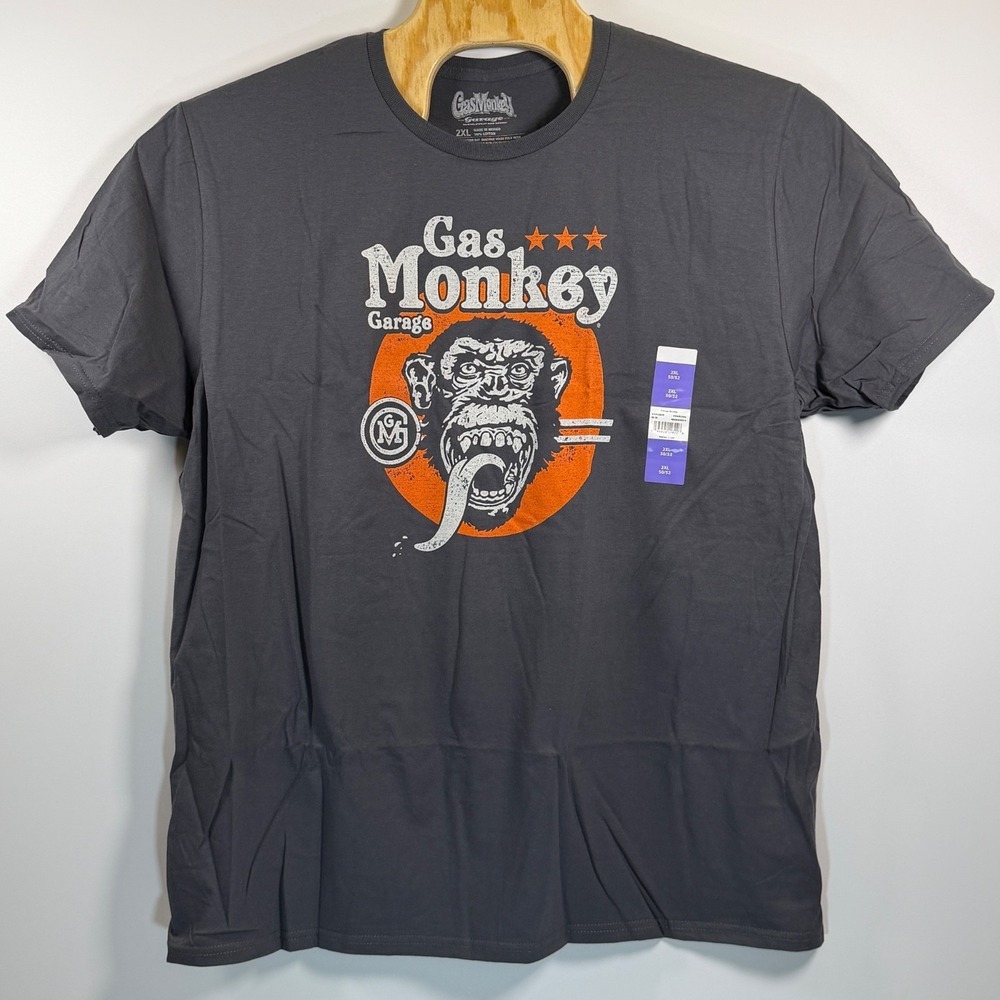 Retro Style Gas Monkey Garage Graphic T-Shirt 2XL Men's Short Sleeve NWT